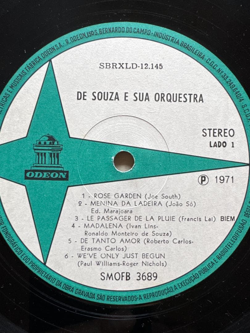BRA盤71年オリジ！De Souza E Sua Orquestra/Same