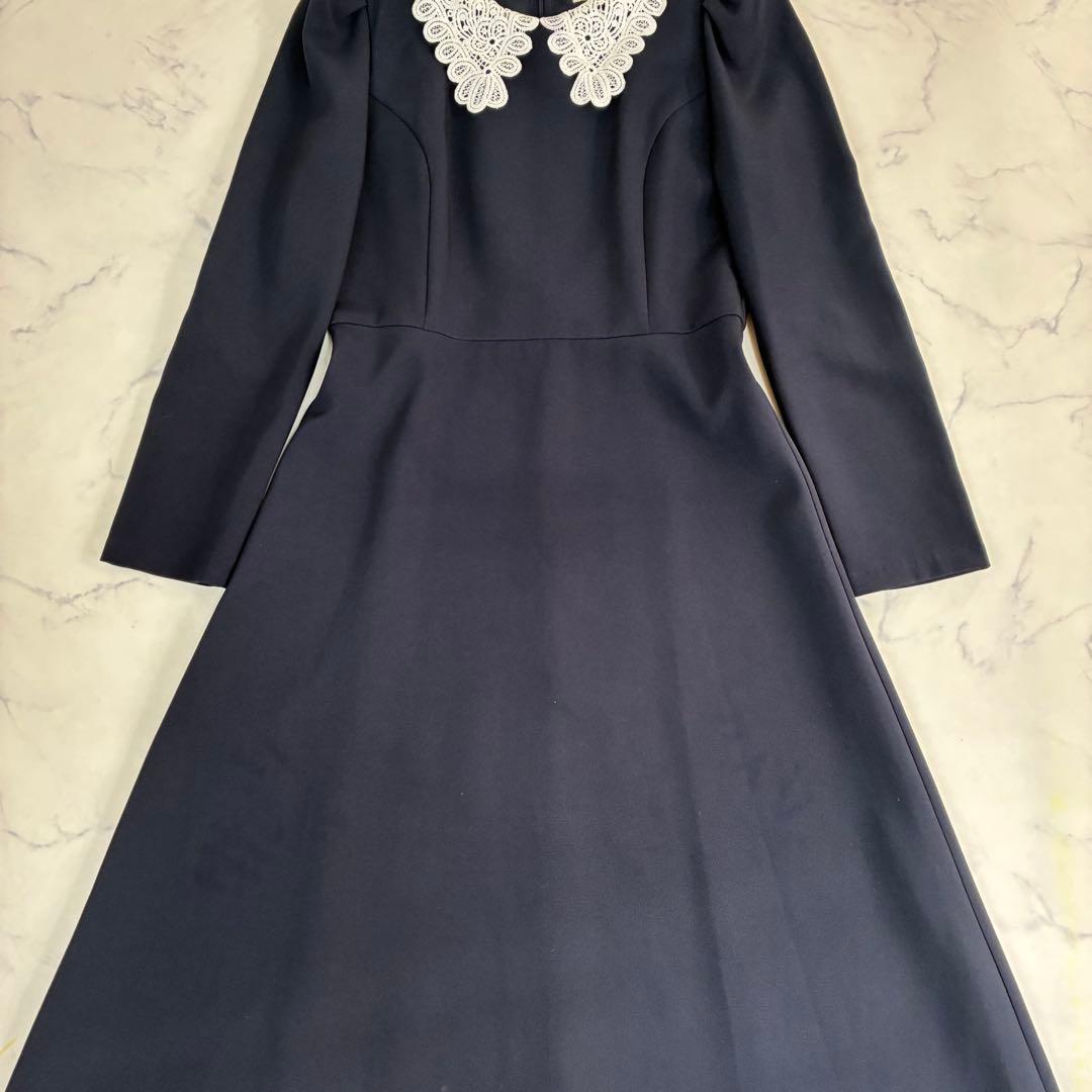 完売サイズ✨Liala×PG　レース襟フィット&フレアワンピース　白襟　2way