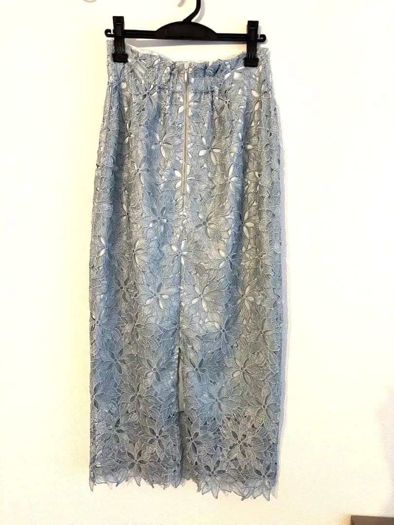 FRAY ID完売品 ライトブルー 花柄レース タイトスカート　size1