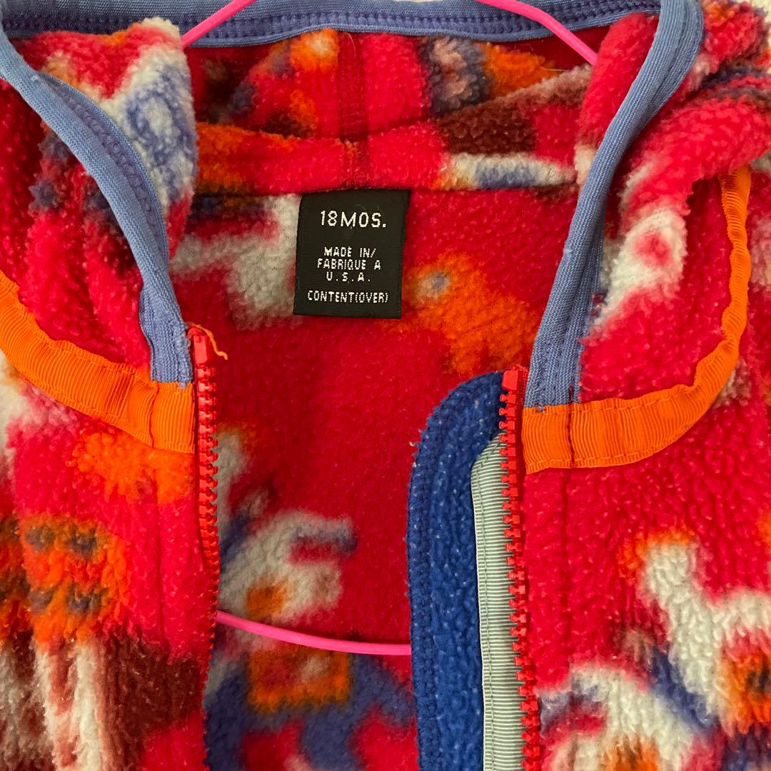 レア patagonia フリース USA 18M 赤