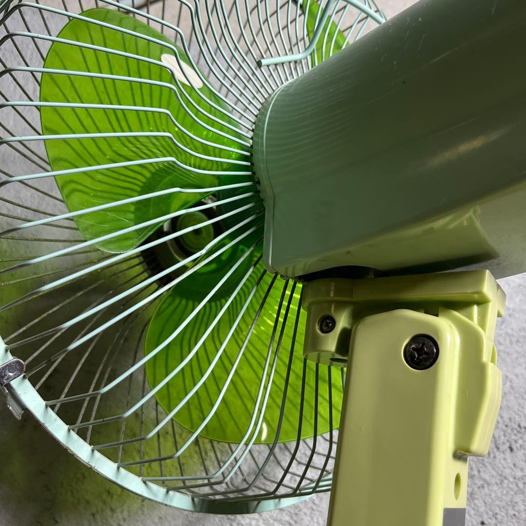 昭和レトロ ホリエ電機 扇風機 HF-30RA グリーン 羽根付き ビンテージ
