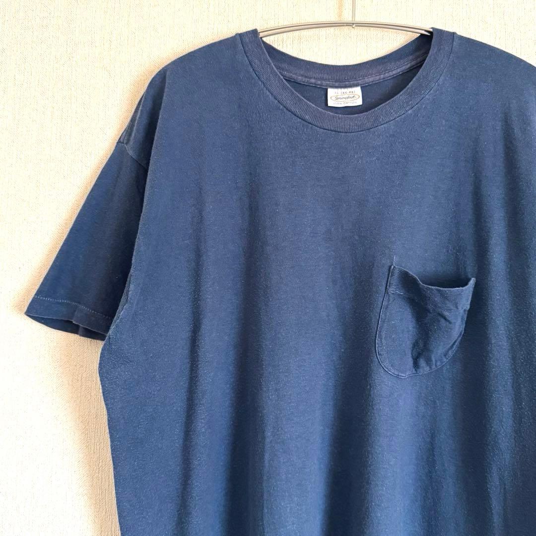 【希少】ビンテージ胸ポケット半袖無地Tシャツ　ブランク　70〜80s　XLサイズ