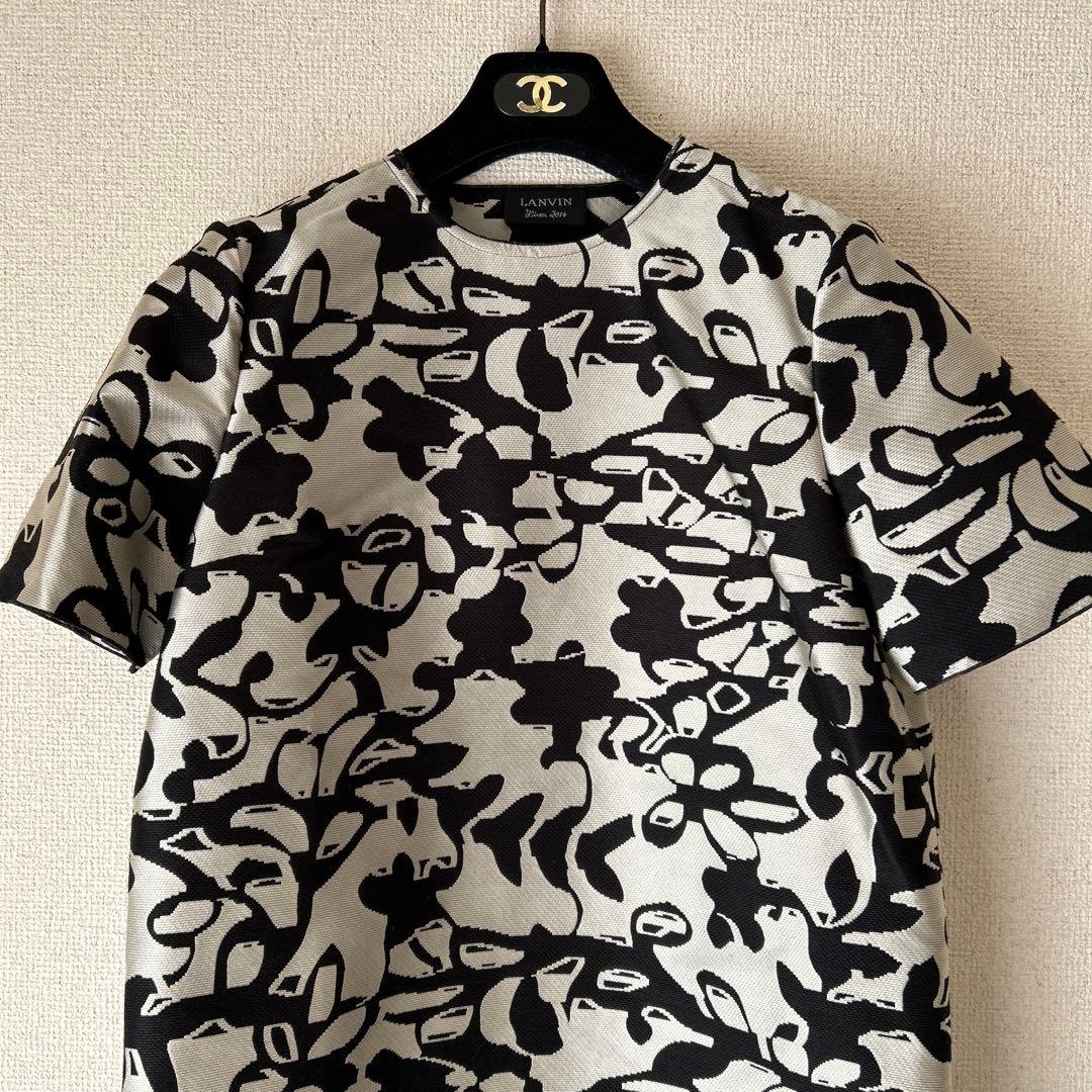 美品　LANVIN ランバン　総柄プリント　ワンピース　アルベールエルバス