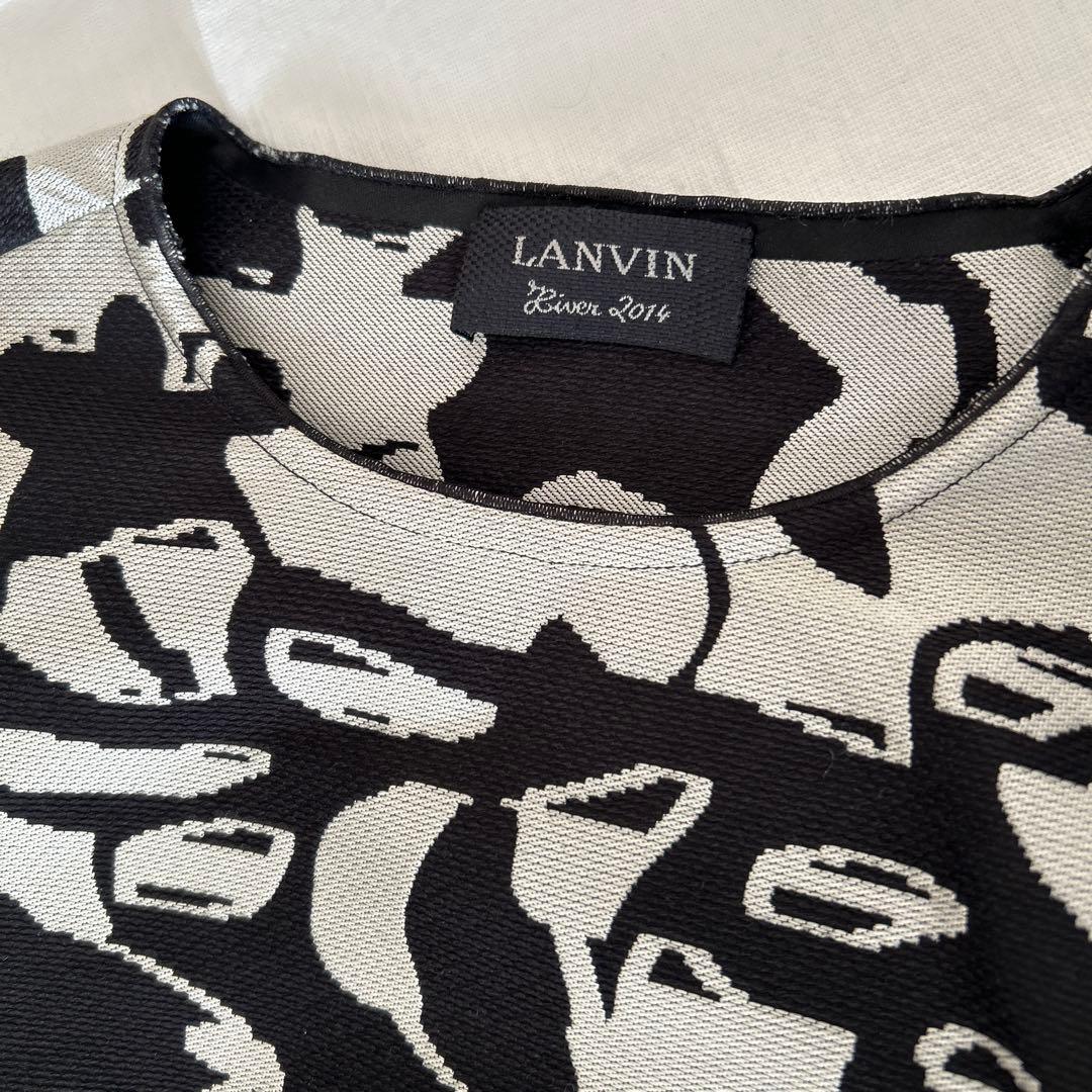 美品　LANVIN ランバン　総柄プリント　ワンピース　アルベールエルバス