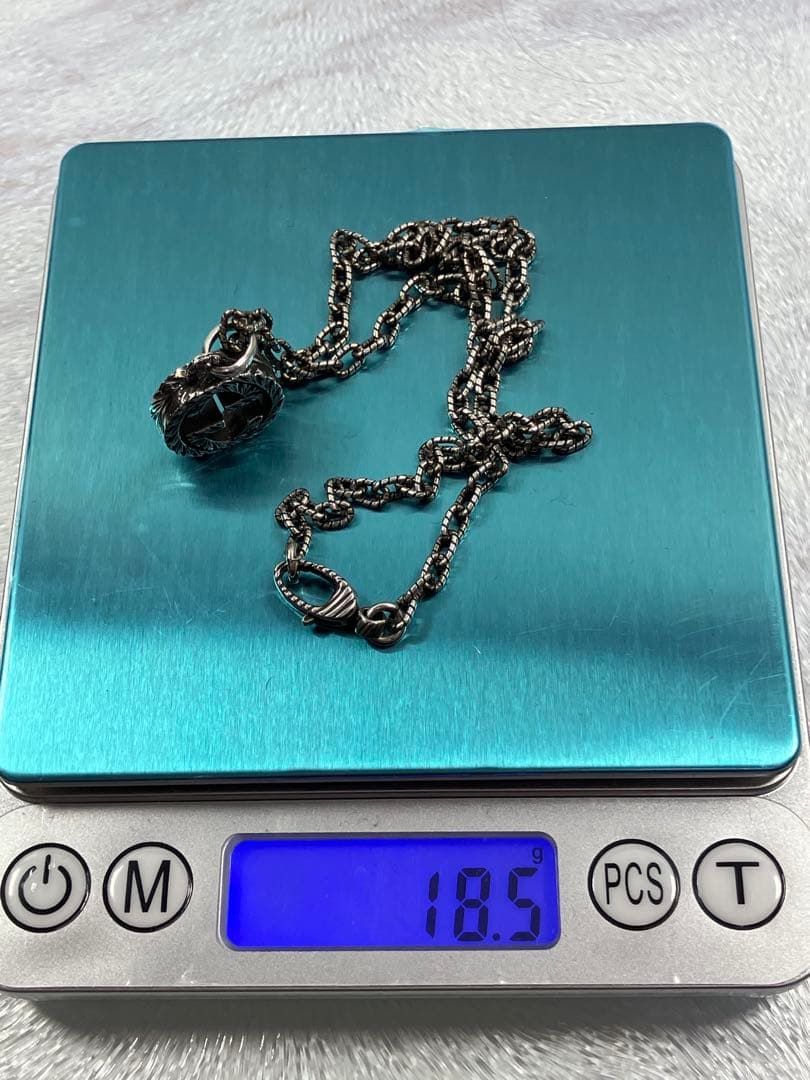 【超美品】GUCCI WGロゴ ネックレス アラベスク 男女兼用 シルバー925