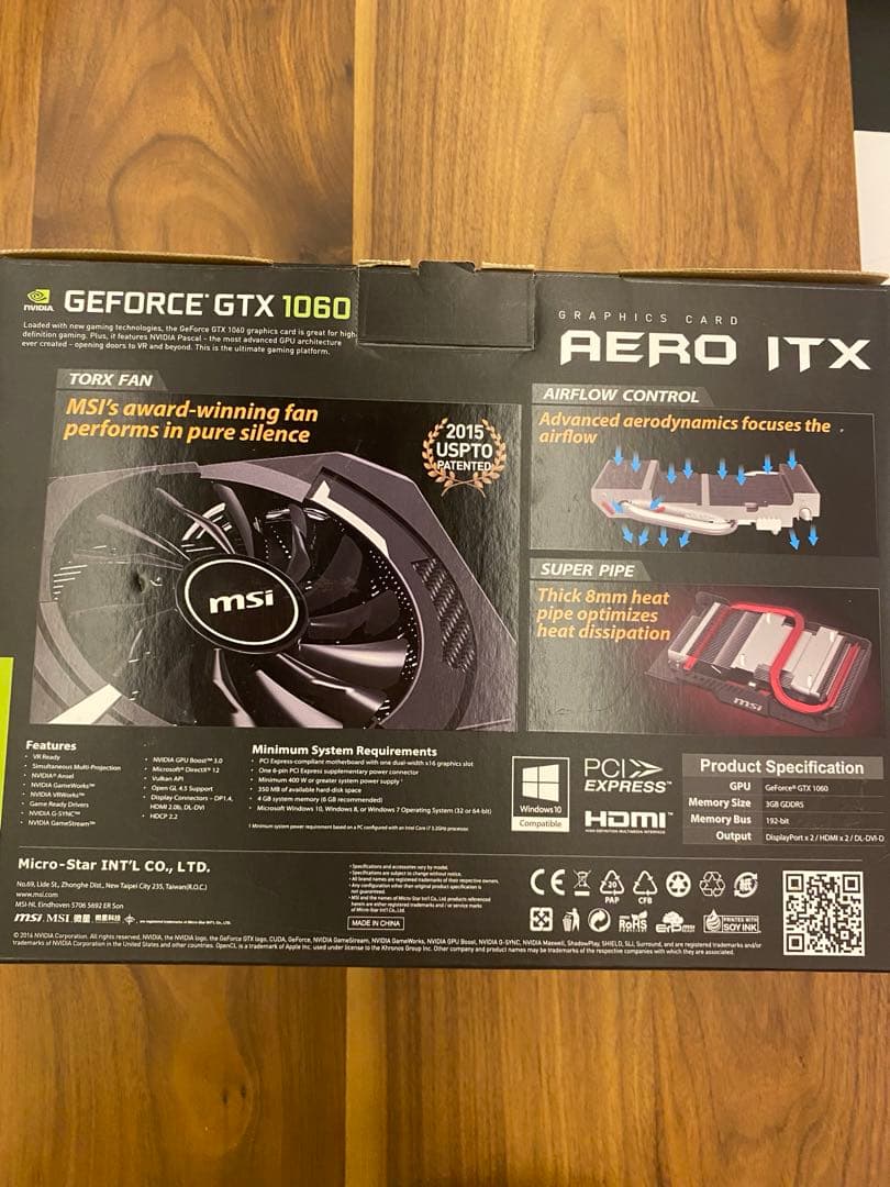 グラフィックボード・グラボ・ビデオカード MSI NVIDIA GEFORCE GTX 1060 AERO ITX OC