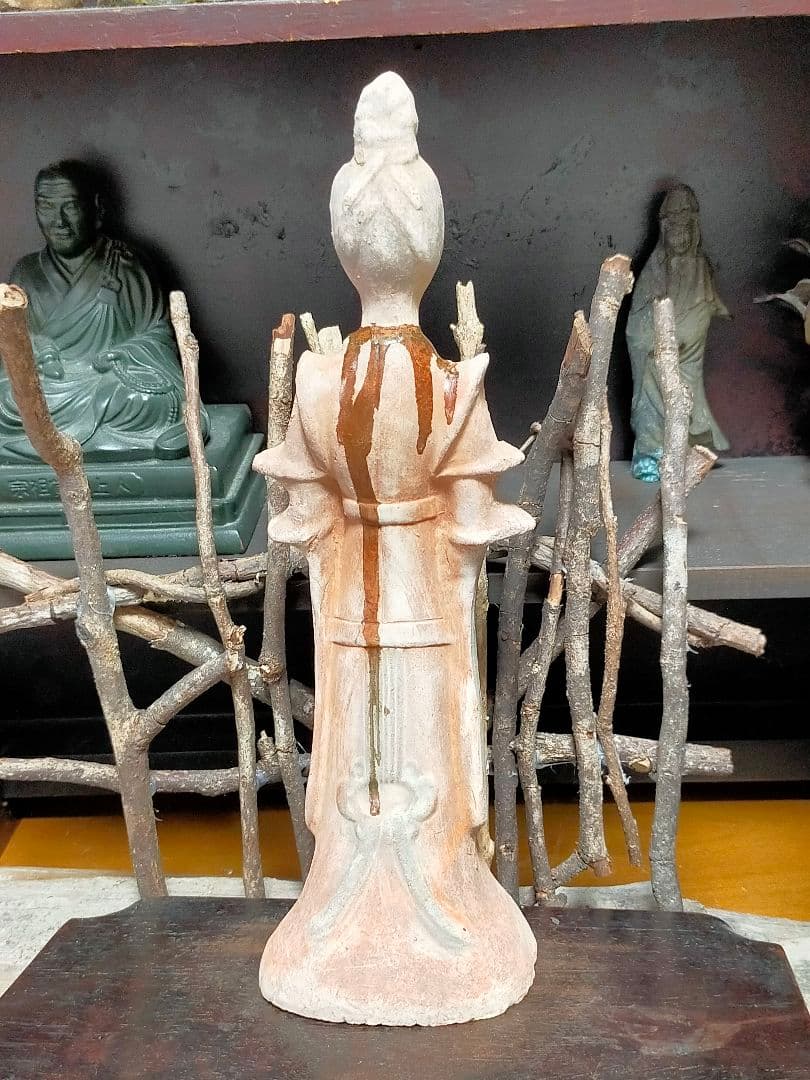 ♥時代♥　中国　婦人俑　三彩　発掘品　①　出土品　骨董　古玩