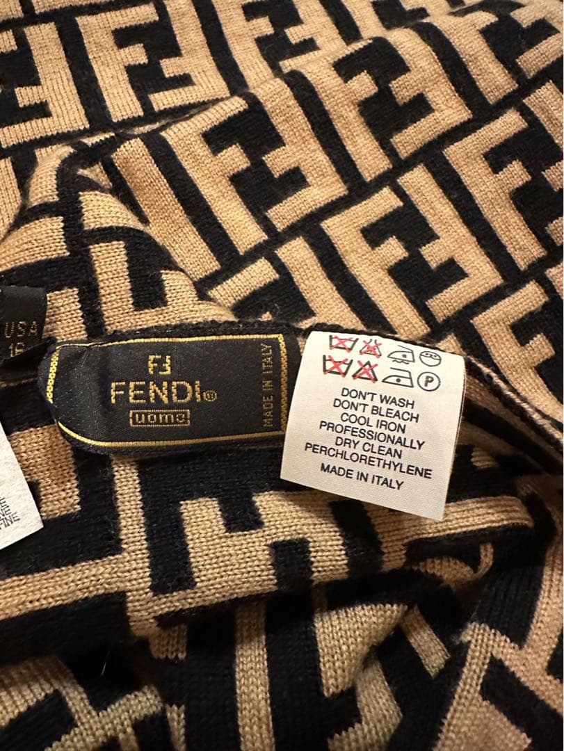 『美品』FENDI FFロゴニットマフラー