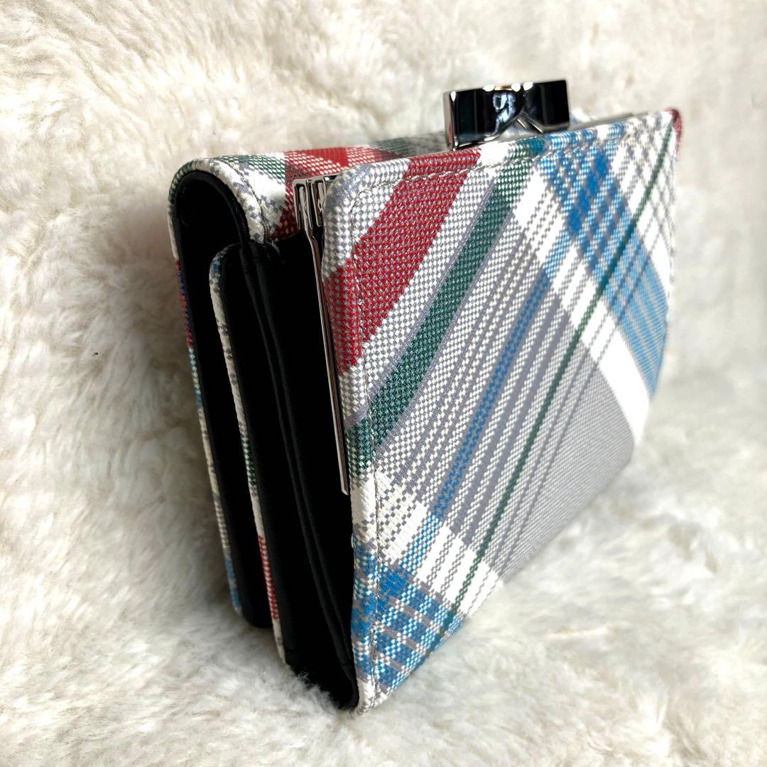 【未使用】Vivienne Westwood✨三つ折りミニ財布　チェック　がま口