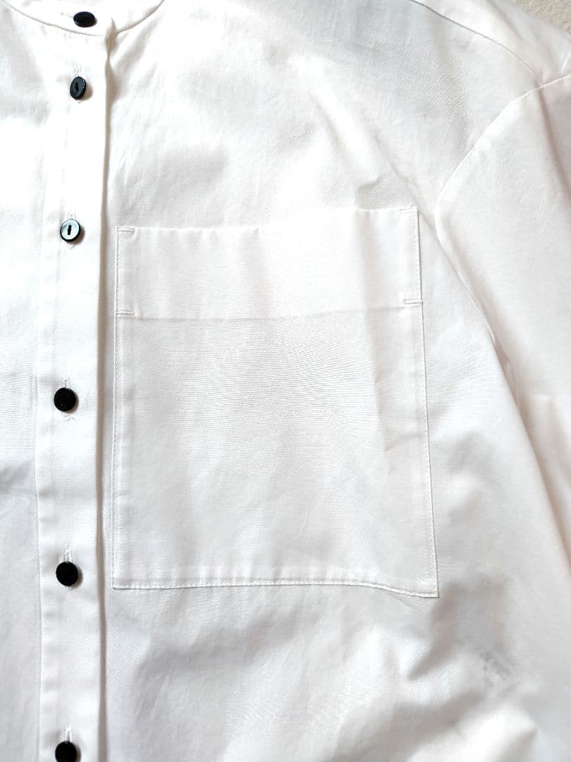 【ENFOLD】25AW極美品　NOTE SHIRT　ホワイト　コットン　38