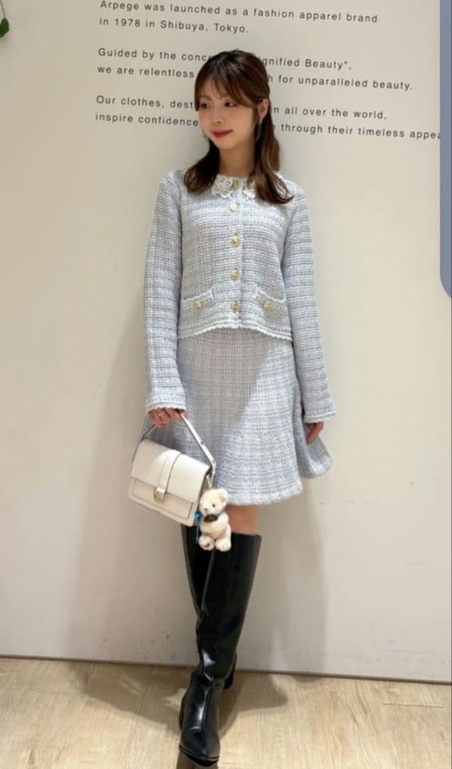 Rirandture　MARIEBELLEコラボ　レースカラーニットジャケット
