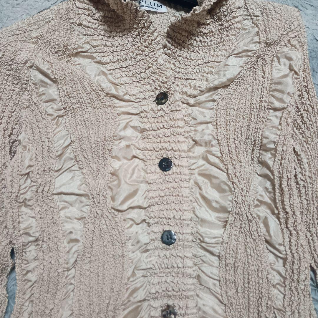【PEPLUM ヨシキヒシヌマ】ベージュ アンサンブル プリーツ ジャケット 2