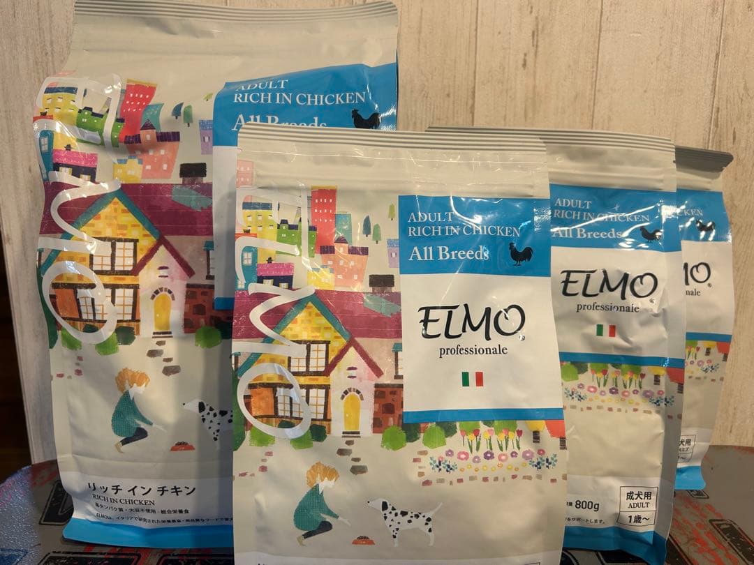 ELMO エルモ　ドッグフード チキン味 3キログラム✖️１袋８００グラム✖️3袋