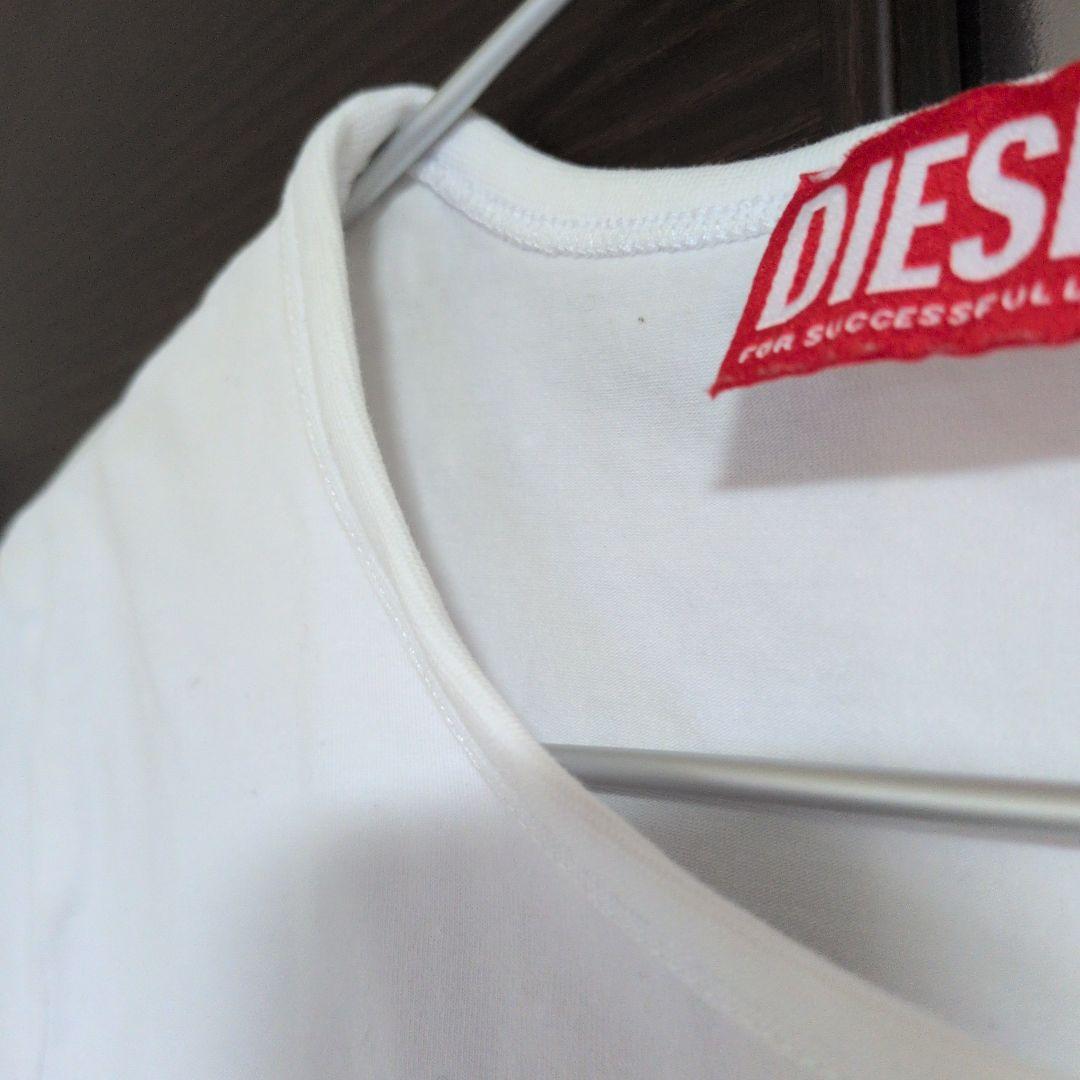 【美品】DIESEL オーバルD カットアウト ロゴ Tシャツ ホワイト M