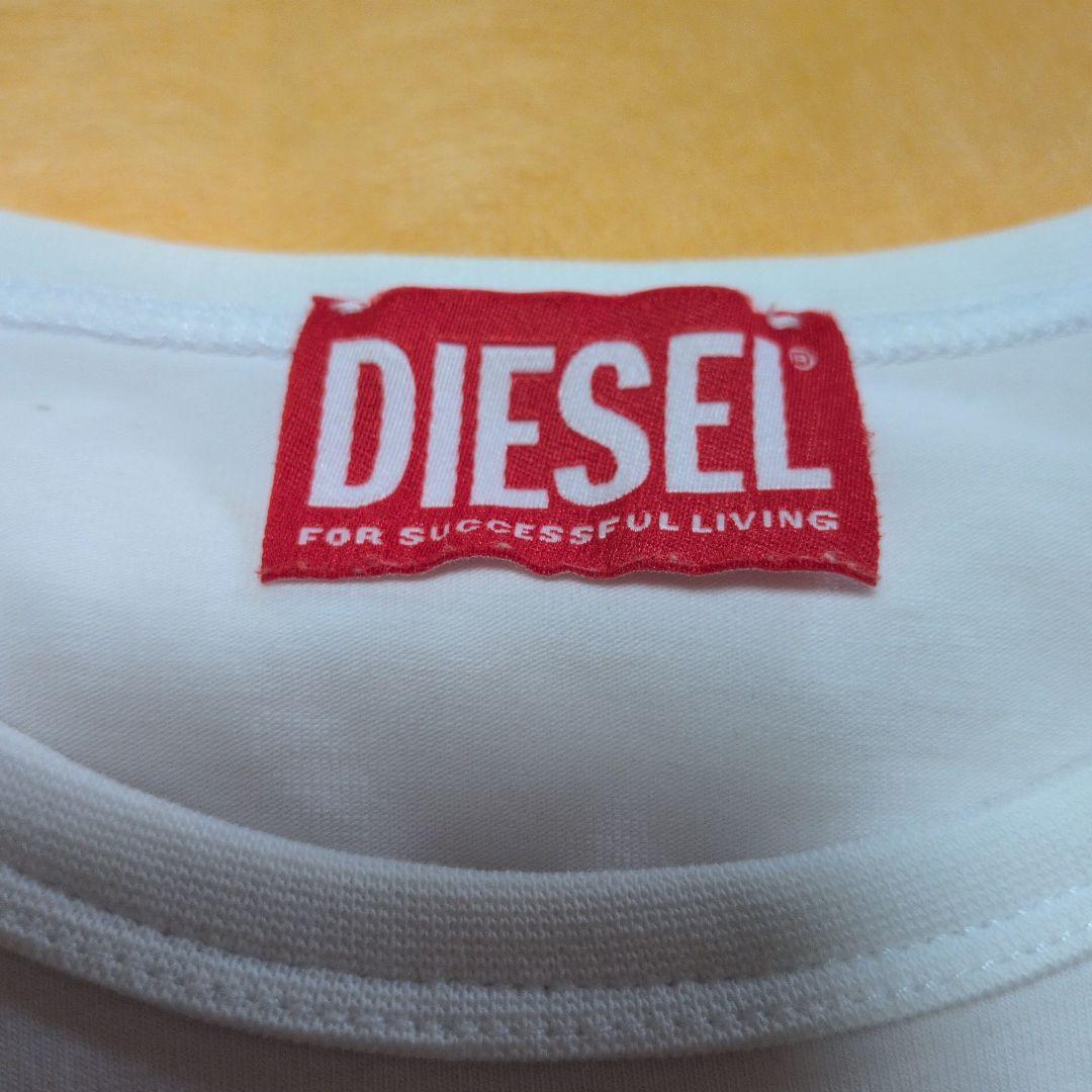 【美品】DIESEL オーバルD カットアウト ロゴ Tシャツ ホワイト M
