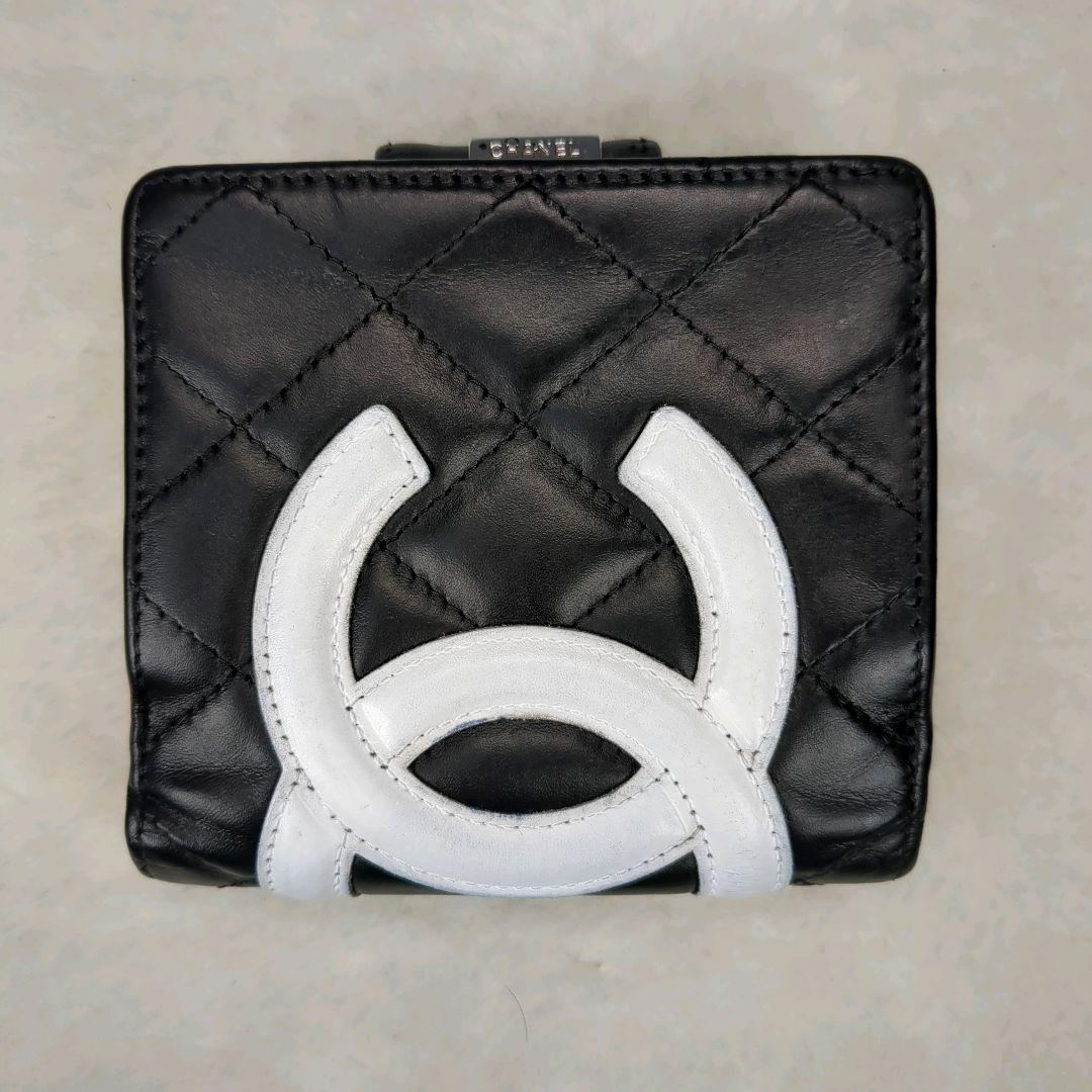 CHANEL シャネル カンボンライン 財布 マトラッセ 黒 ブラック
