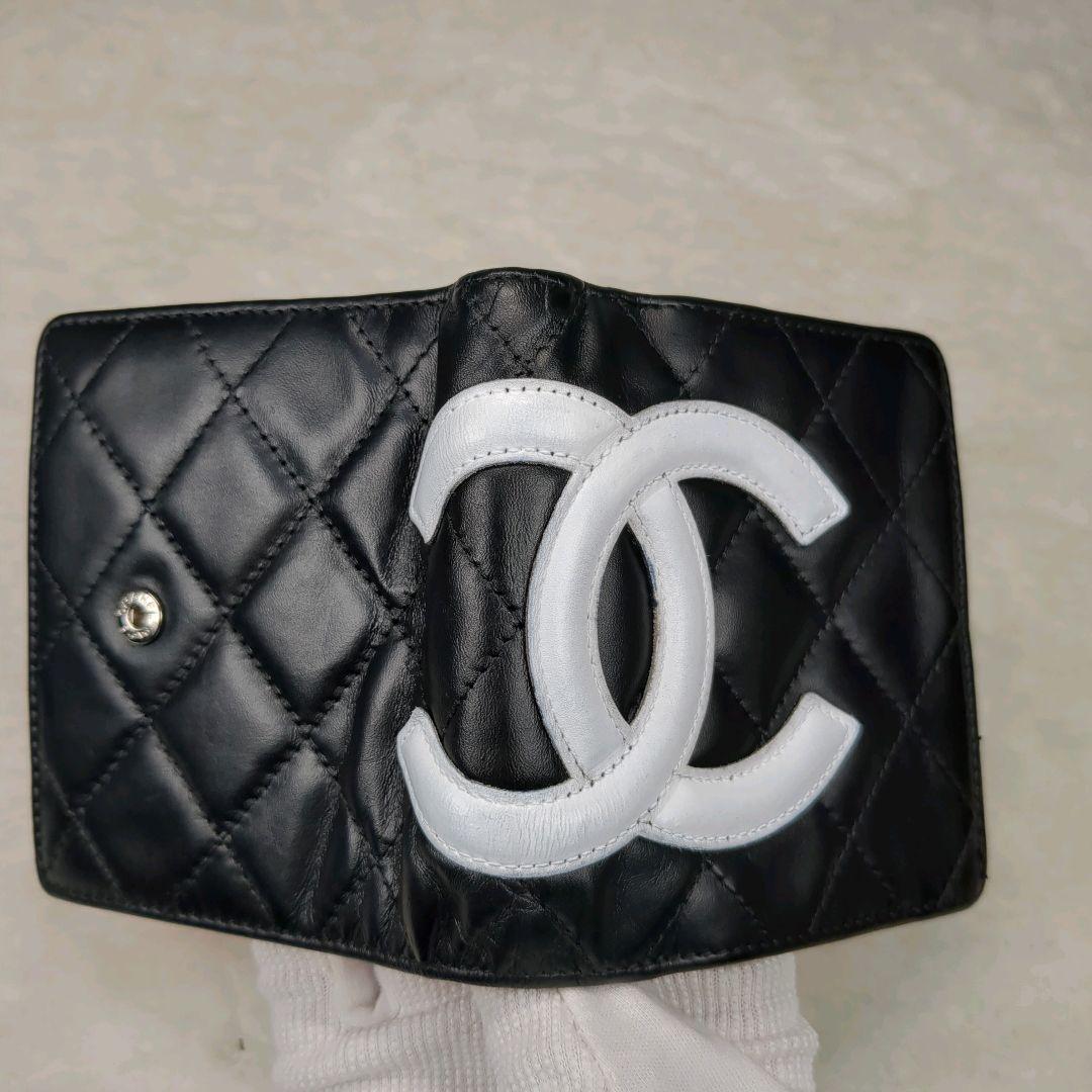 CHANEL シャネル カンボンライン 財布 マトラッセ 黒 ブラック