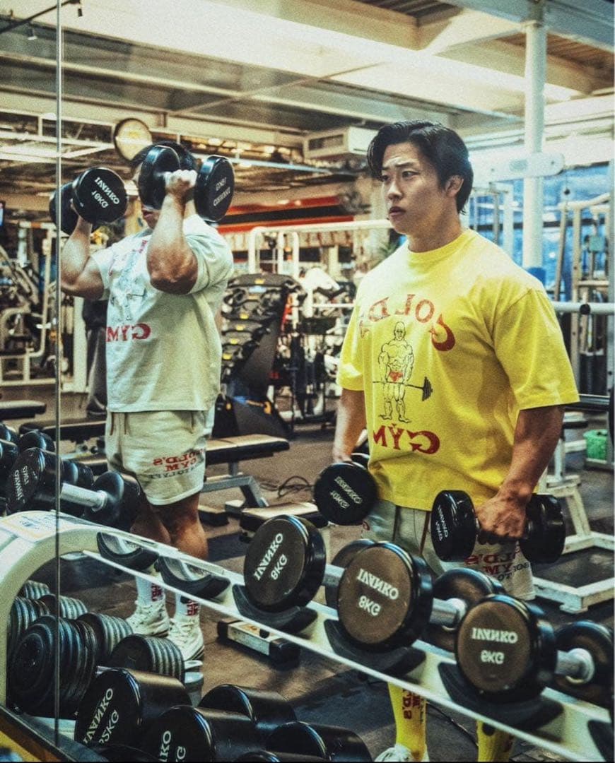 【希少】LYFT×GOLD'S GYM イエロー Tシャツ XL
