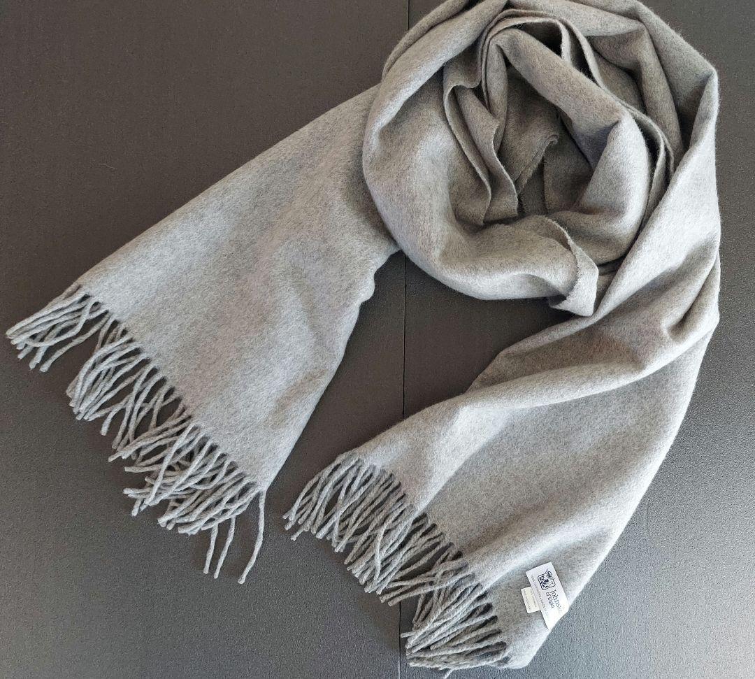 Johnstons of Elgin カシミヤ ストール ライトグレー 極美品