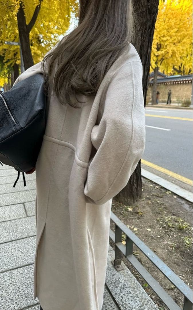 ponpon pailo handmade coat ウールリバーコート