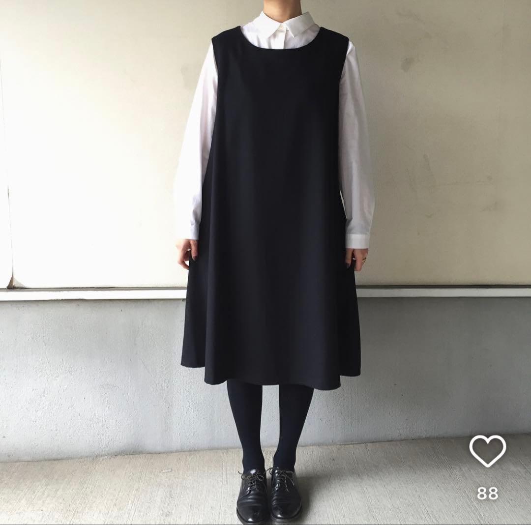 STAMP AND DIARYウールフランネルノースリーブフレアーワンピース