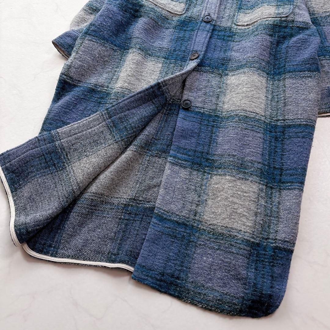 【ISABEL MARANT ETOILE】シャツ型　ロングコート　チェック　青