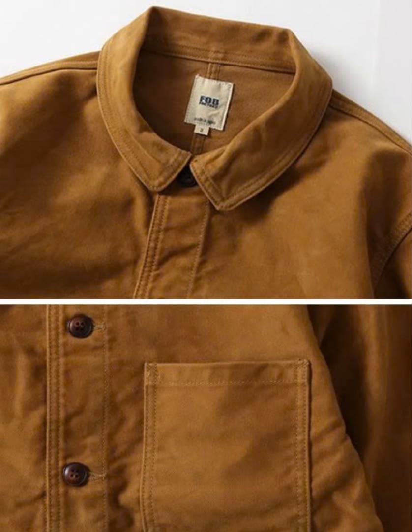 FOB FACTORY F2373 フレンチモールスキンジャケット カーキ M