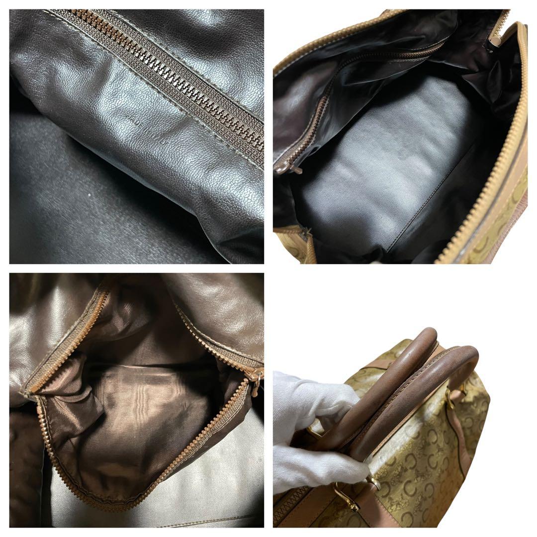 CELINE ボストンバッグ ミニボストン ベージュ マカダム柄