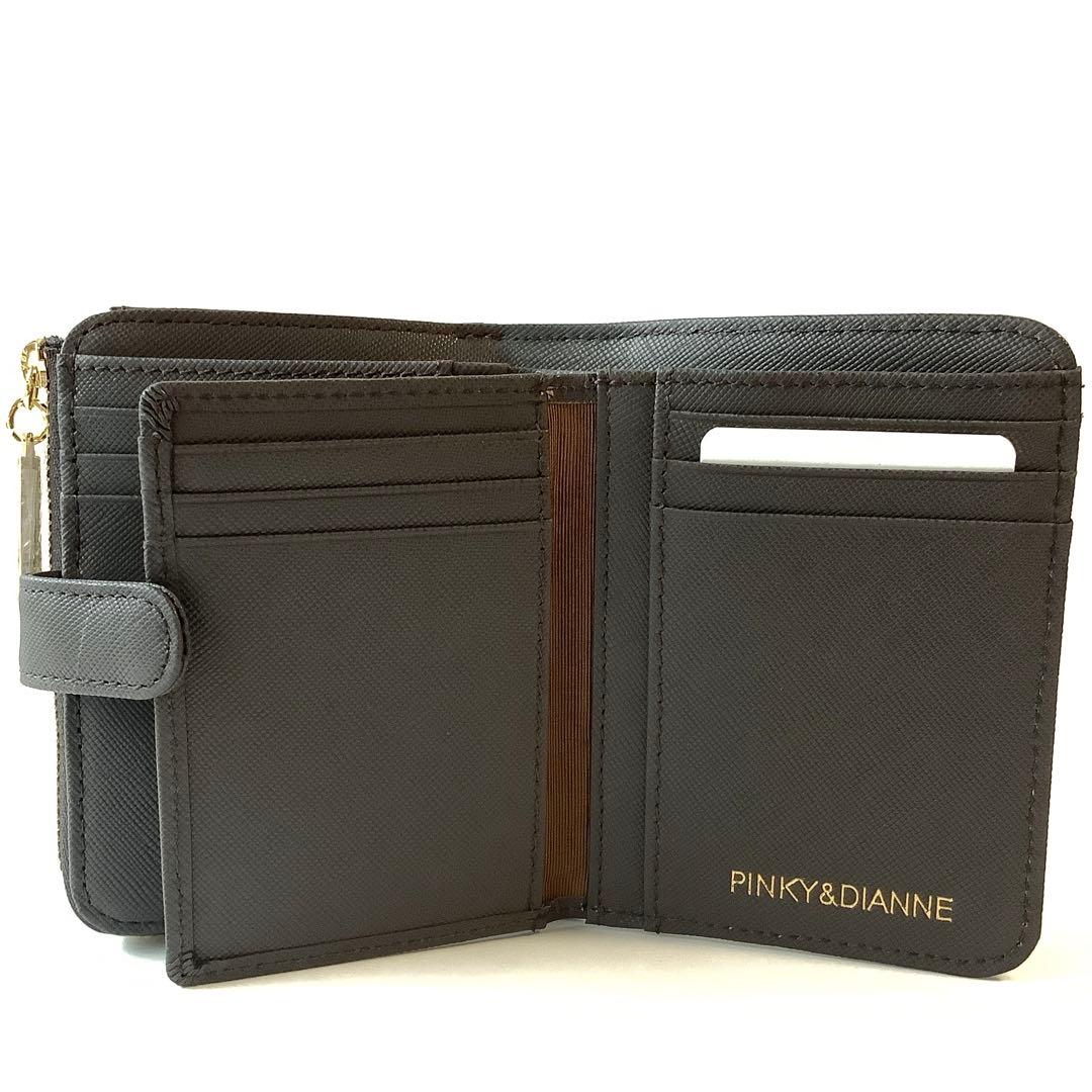 新品★ピンキー＆ダイアン★パドロックＬ字ファスナー二つ折り財布★ブラウン