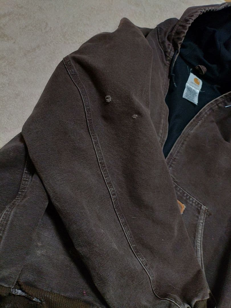 carhartt j25 DKB アクティブジャケット　フェード　襤褸　ブラウン
