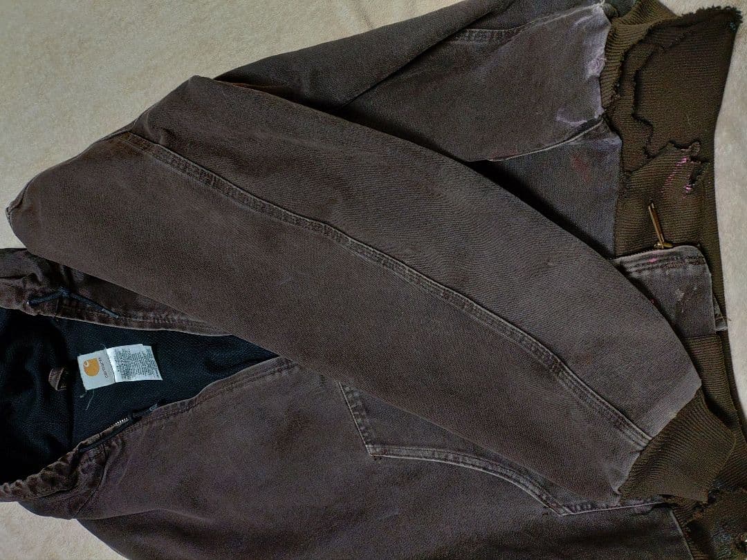 carhartt j25 DKB アクティブジャケット　フェード　襤褸　ブラウン
