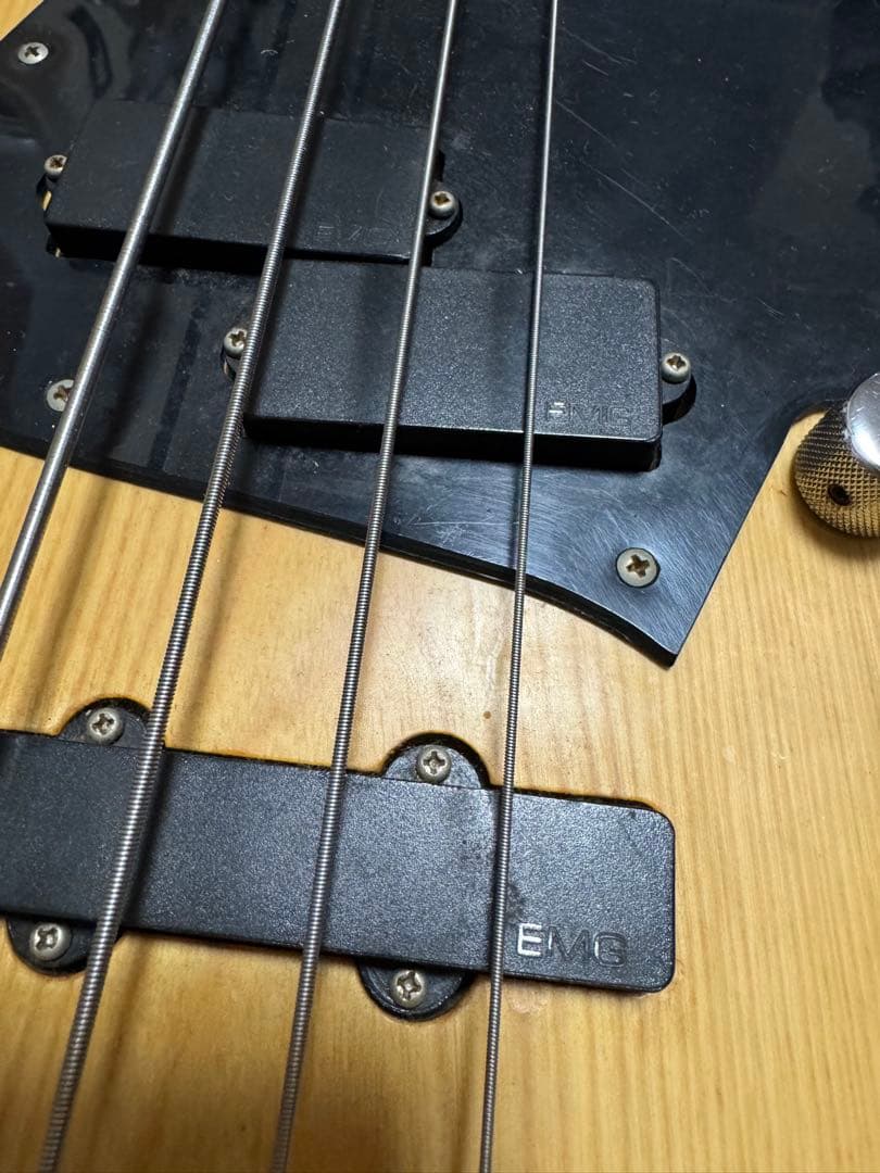 ナチュラル 木目 金文字 EMG FERNANDES ジャズベース JB タイプ