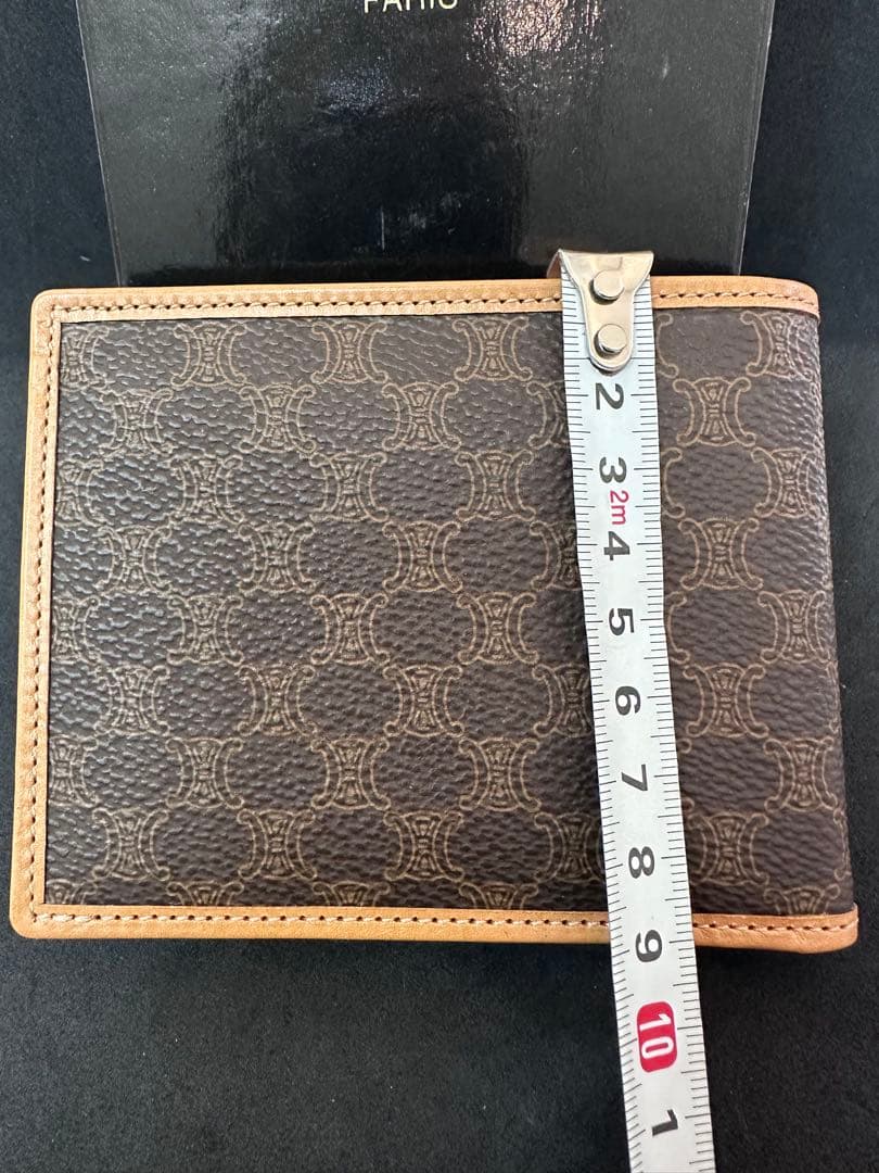CELINE マカダム柄 二つ折り財布 ブラウン レザー美品