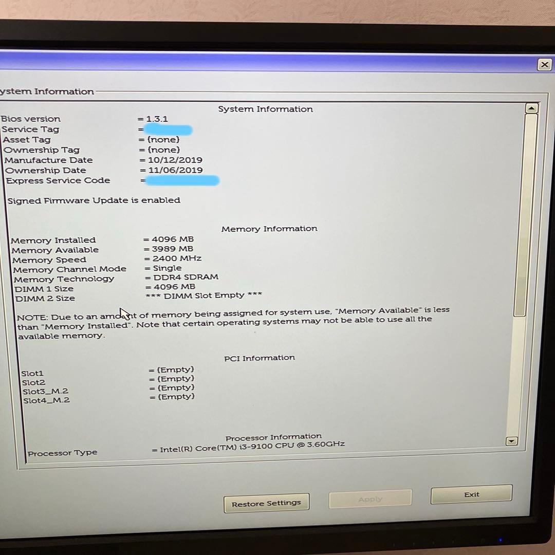 Dell OptiPlex 3070 デスクトップPC①
