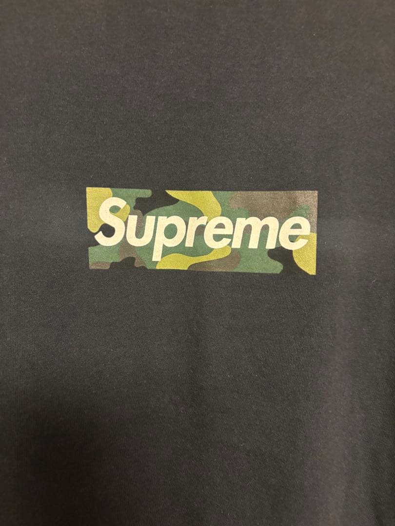 Supreme box logo tee カモ　ネイビー　L