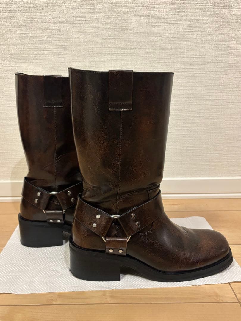 moussy Buckleブーツ　ブラウン　エンジニアブーツ　Mサイズ
