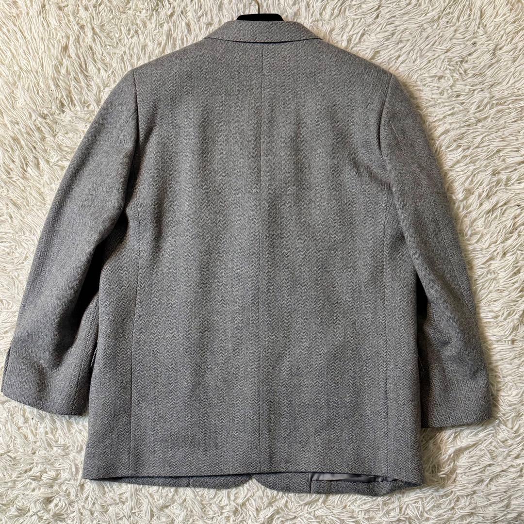 【美品】パパス　ウール　ヘリンボーン　ツイード　ジャケット　裏地ロゴ　M
