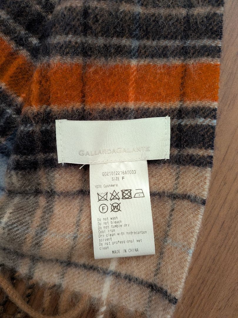 GALLARDAGALANTE カシミアチェック柄マフラー サイズF