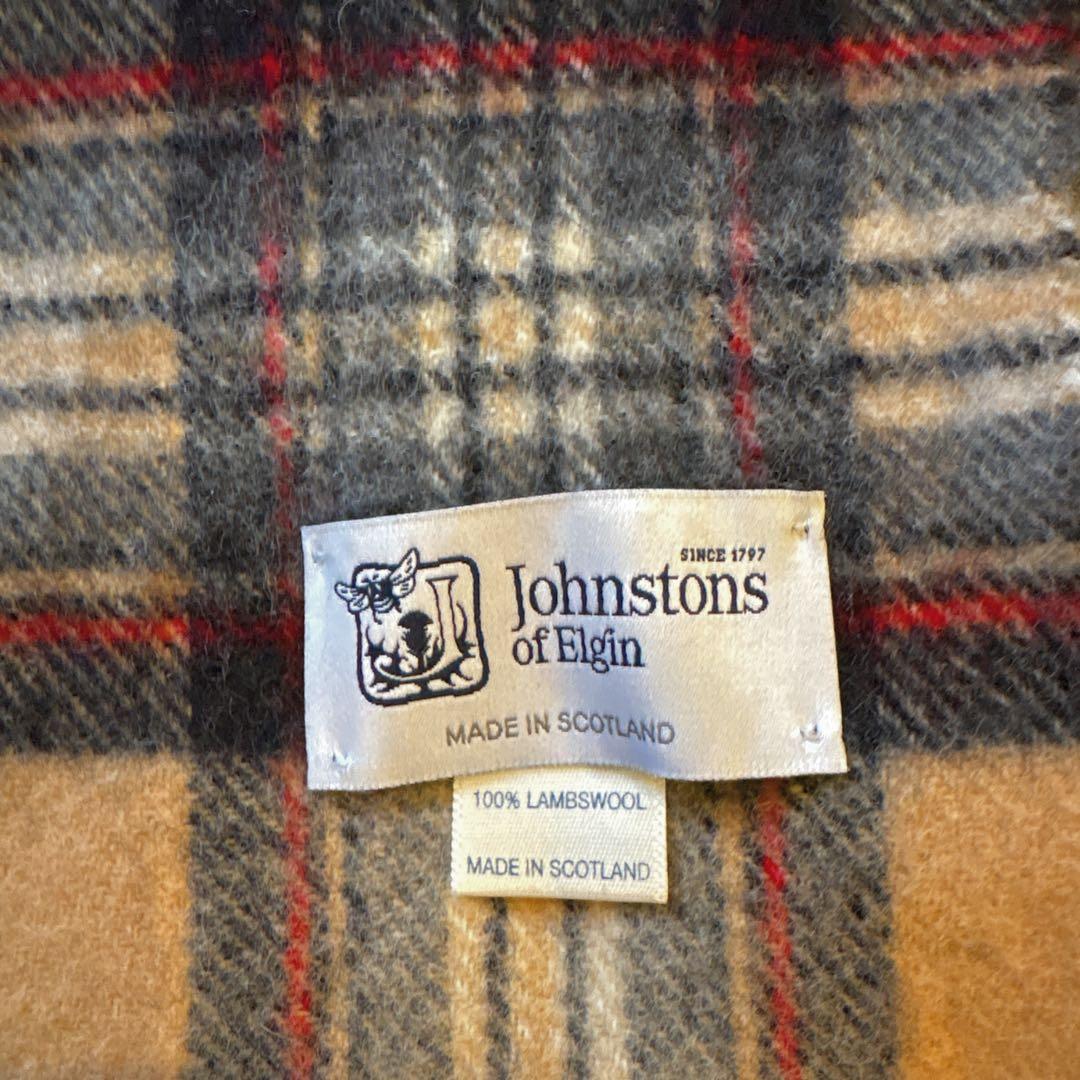 Johnstons of Elgin チェック マフラー　スコットランド製