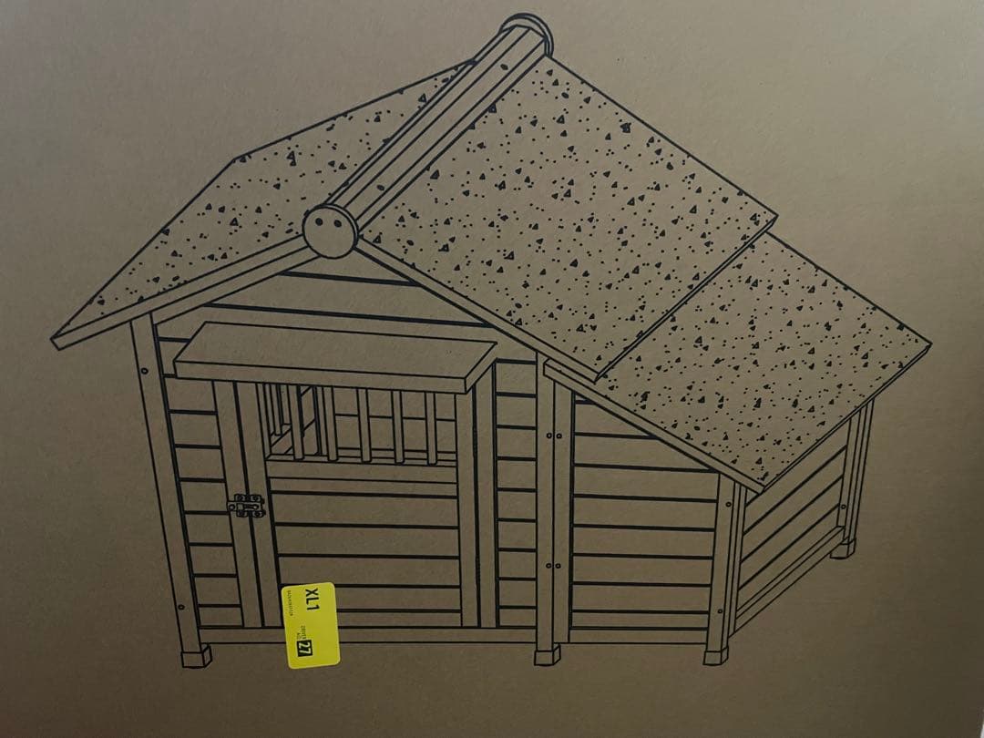 木製犬小屋 猫小屋 屋外犬舎 ペットハウス 杉材 アスファルト屋根 傾斜屋根