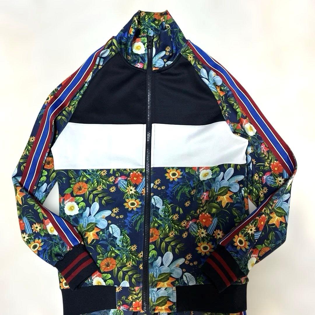 希少 ZARA トラックジャケット サイドライン ボタニカル セットアップ 総柄