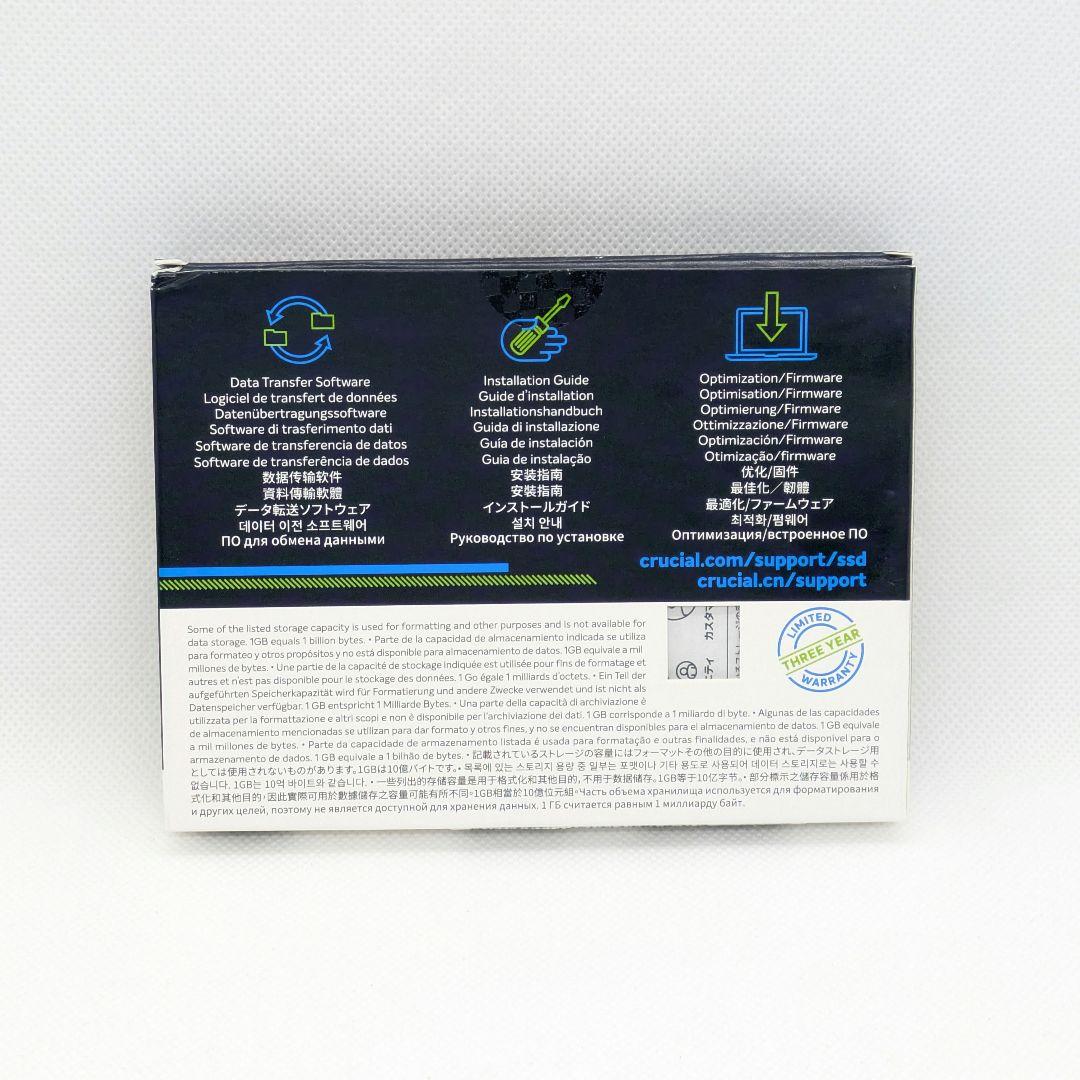 【正常】crucial BX500 480GB 2.5インチ SSD 使用時間少
