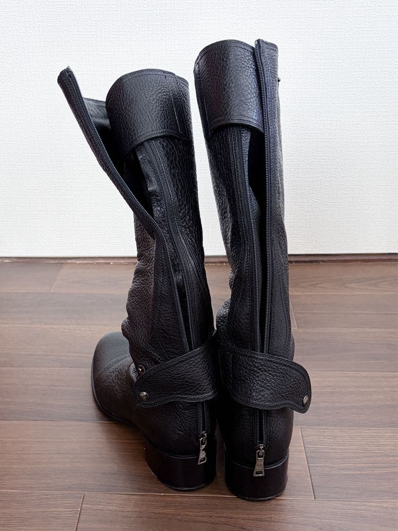 PRADA レザー ロングブーツ ブラック　25.5cm
