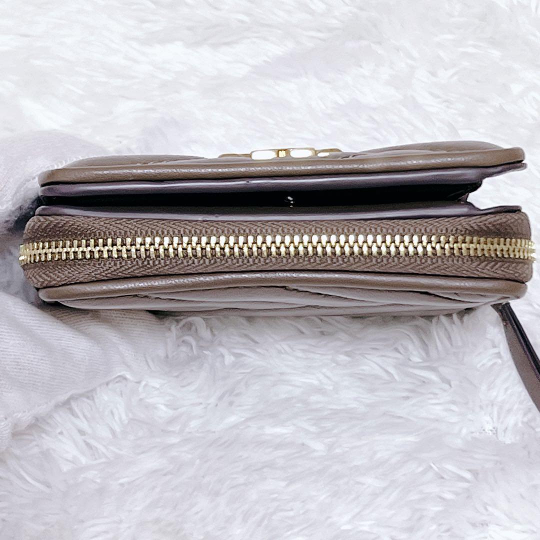 美品 Tory Burch キラ キルティング 折り財布 ミニ ウォレット