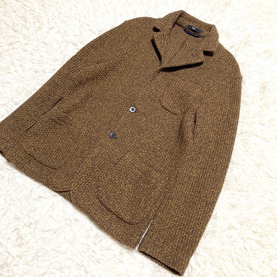 シップス　テーラードジャケット　ハニカム　ジャガード　ローゲージ　XL