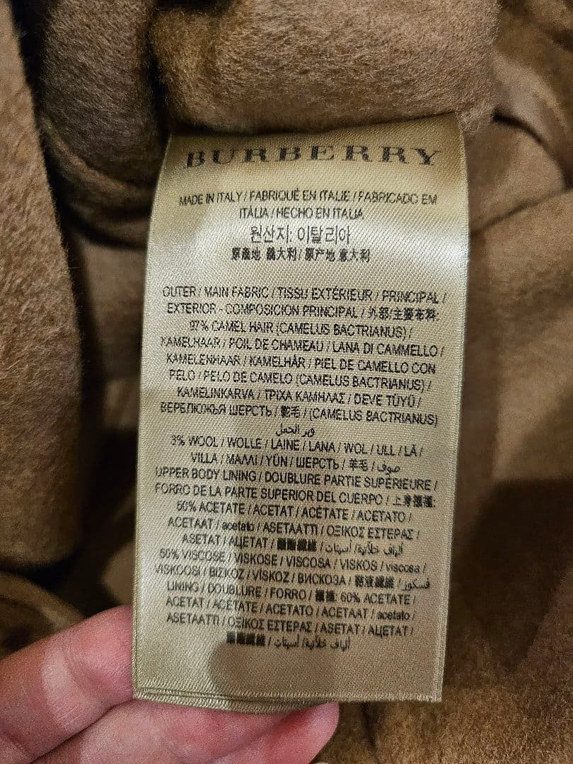 BURBERRY カシミアダブルブレストコート