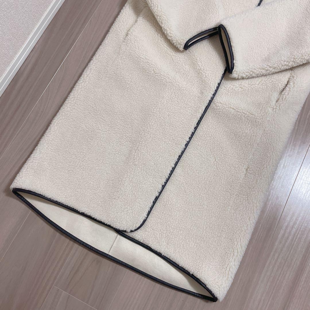 【美品】AKTE ボアロングコートパイピングコート アクテ Fサイズ