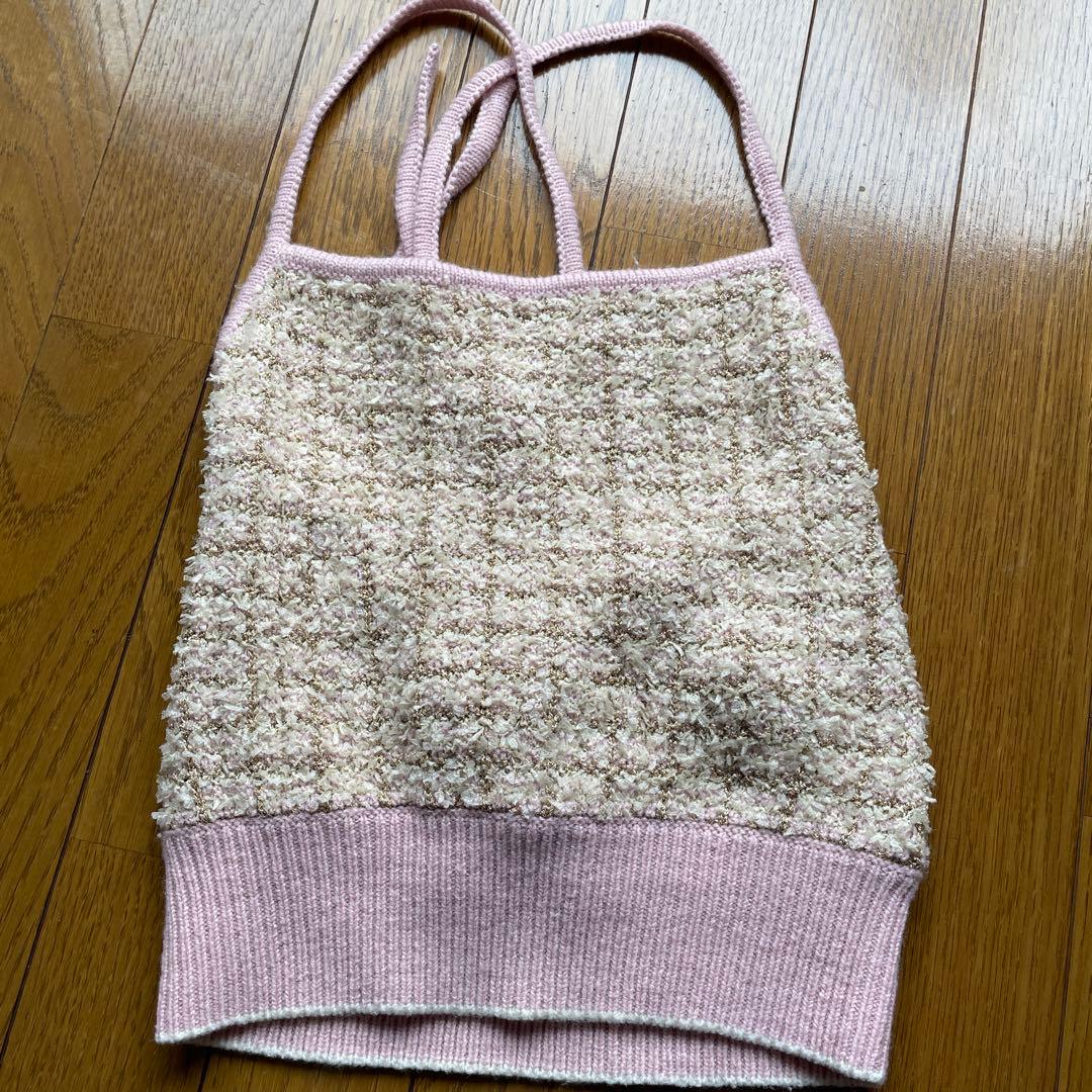 LILY BROWNツイード　ニットショートカーディガン　アンサンブル　ビスチェ