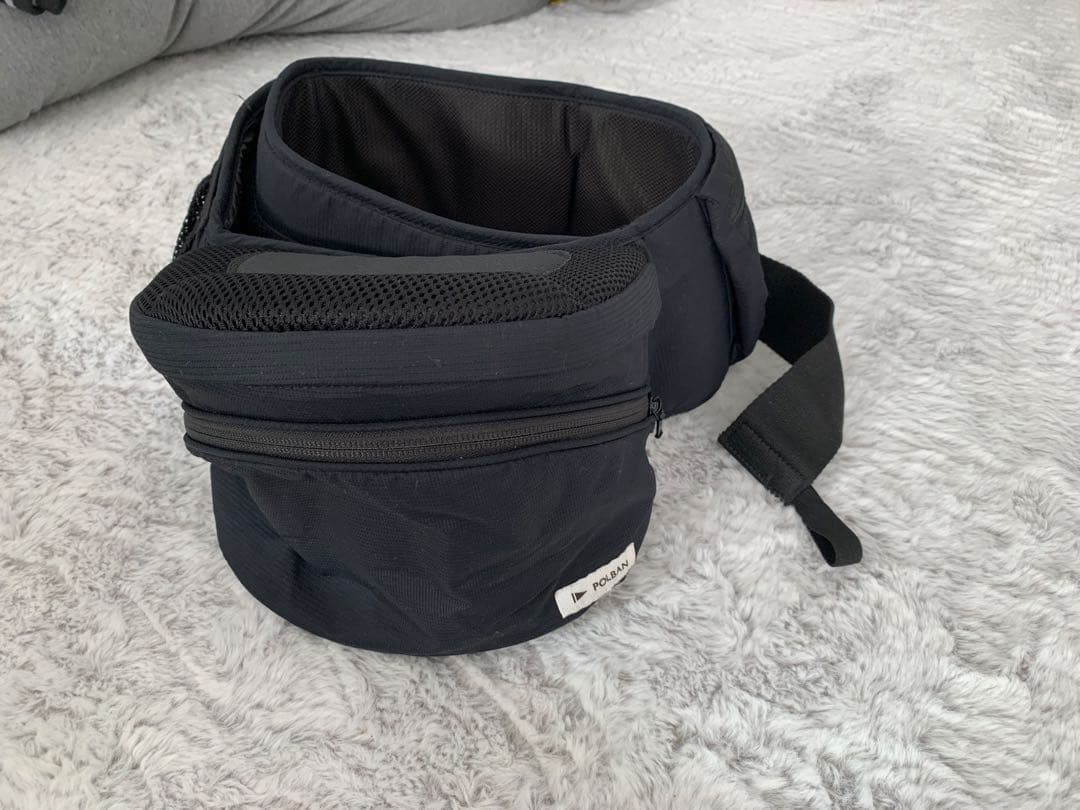POLBAN BASIC ヒップシート ダブル＆シングルショルダー付　ブラック