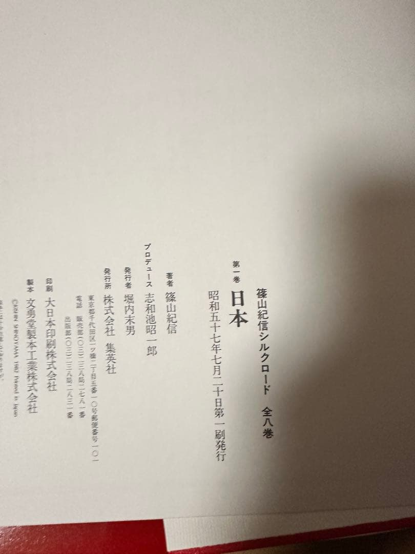 【写真集】　篠山紀信　シルクロード　全8巻セット　集英社　昭和